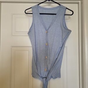 Front Button Waist Tie Tank
